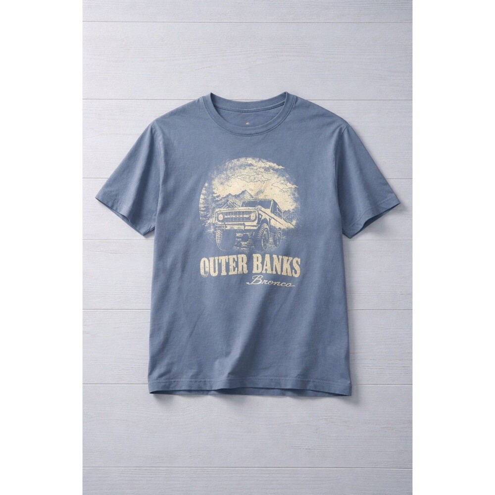 Ford Bronco Outer Banks Graphic Tee Lt Blue Short Sleeve Medium Unisex